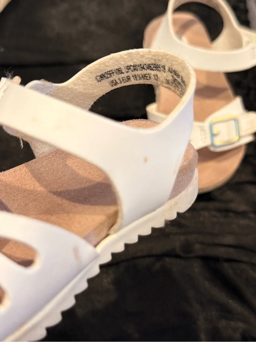 Kids White Buckle Sandals